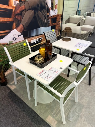 Tuinset Jim 2 stoel 1 tafel wit, groen